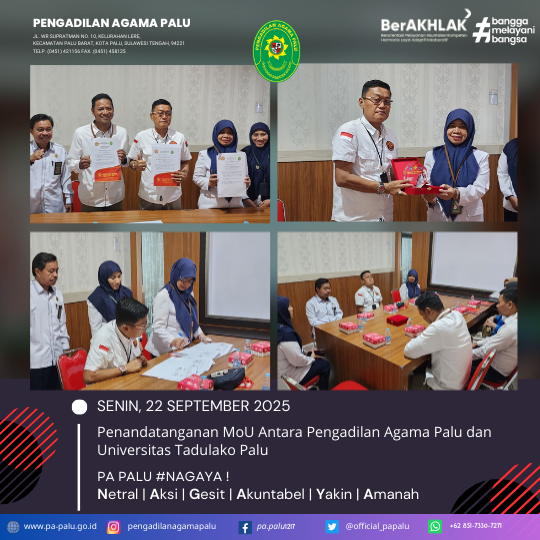 Penandatanganan MoU Antara Pengadilan Agama Palu dan Universitas Tadulako Palu 5050