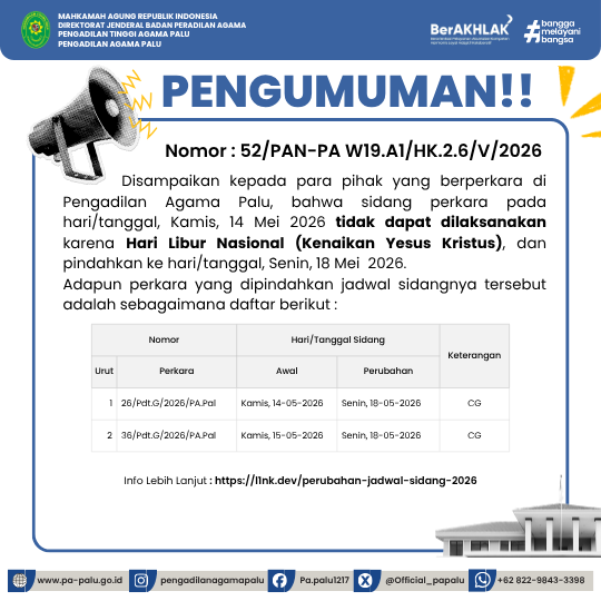 pengumuman 18 Mei 2026